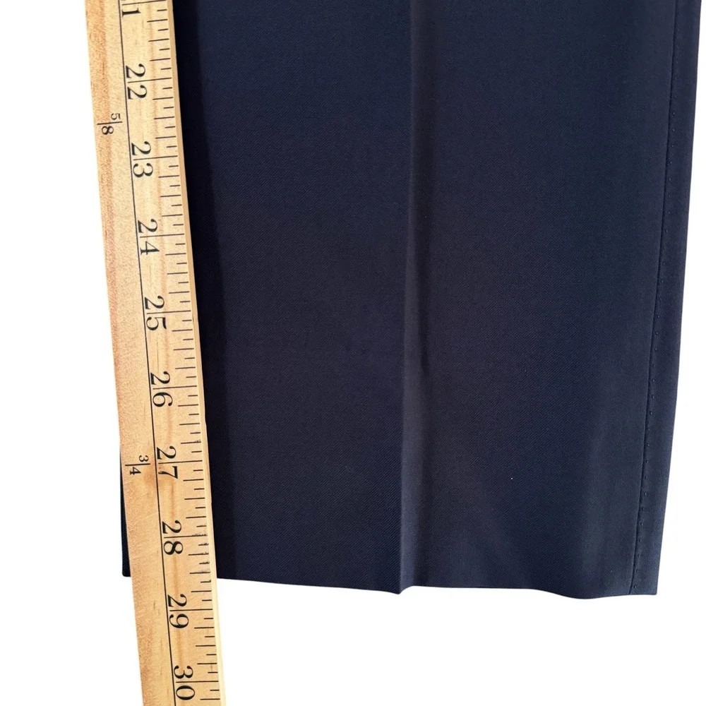Mark Pomerantz 33x28.5 Navy Blue Wool‎ Flat Front Tailored Men's Dress Pants